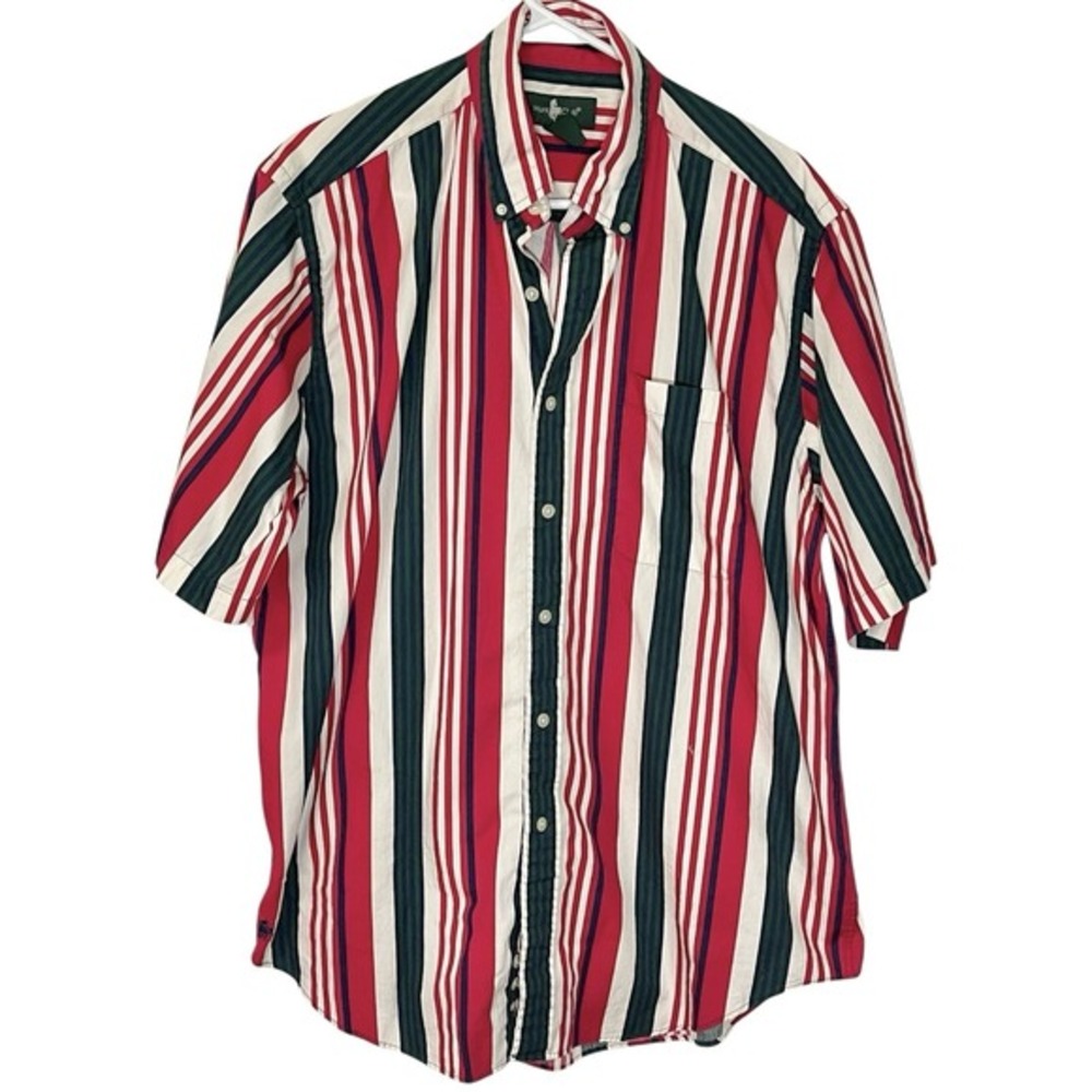 Vintage Hunt Club Large‎ Multicolor Striped Button Down Shirt Short Sleeve 90s